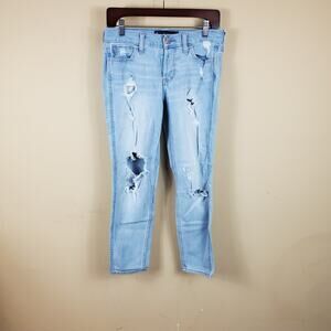 Hollister Light Wash Distressed Vintage Boyfriend Jeans Size 0
